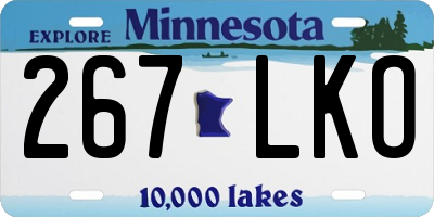 MN license plate 267LKO