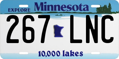 MN license plate 267LNC