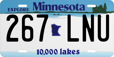MN license plate 267LNU