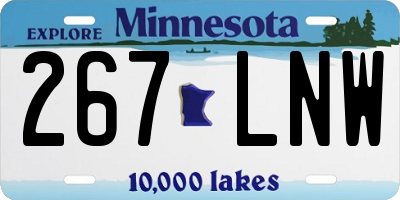 MN license plate 267LNW