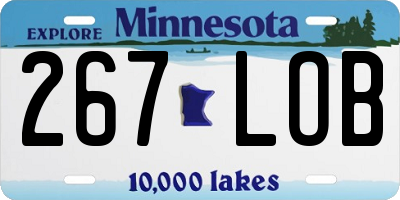 MN license plate 267LOB
