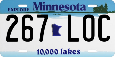 MN license plate 267LOC