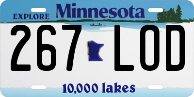 MN license plate 267LOD