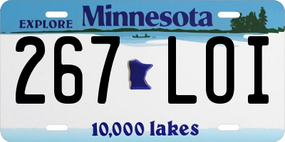 MN license plate 267LOI