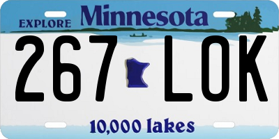 MN license plate 267LOK