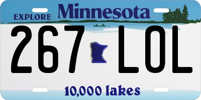 MN license plate 267LOL