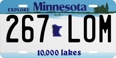 MN license plate 267LOM