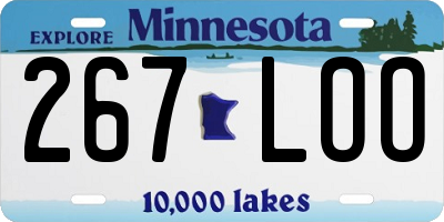 MN license plate 267LOO