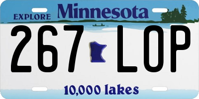 MN license plate 267LOP