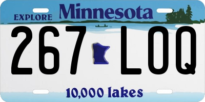 MN license plate 267LOQ