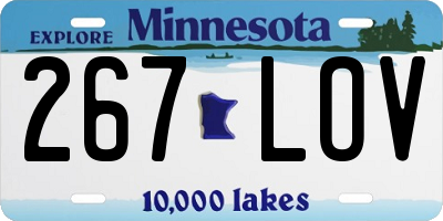 MN license plate 267LOV