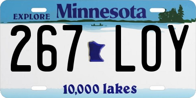 MN license plate 267LOY