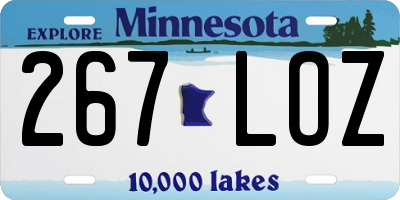 MN license plate 267LOZ