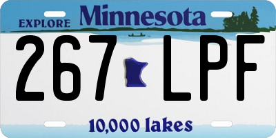 MN license plate 267LPF