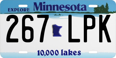 MN license plate 267LPK