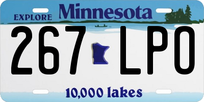 MN license plate 267LPO