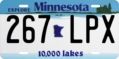 MN license plate 267LPX