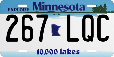 MN license plate 267LQC