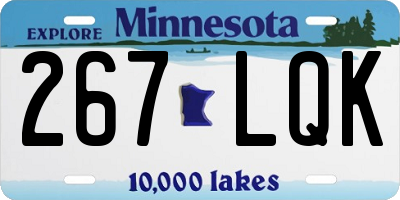MN license plate 267LQK