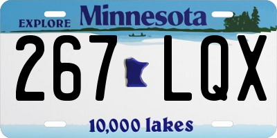 MN license plate 267LQX