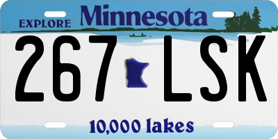 MN license plate 267LSK