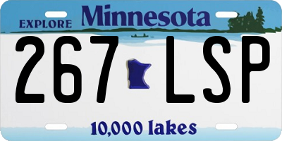 MN license plate 267LSP