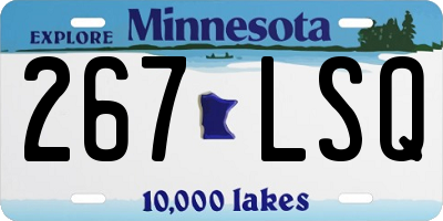 MN license plate 267LSQ