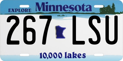 MN license plate 267LSU