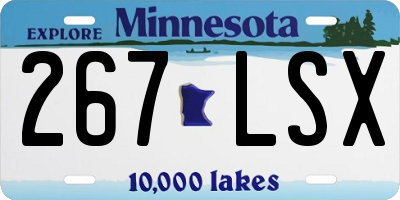 MN license plate 267LSX
