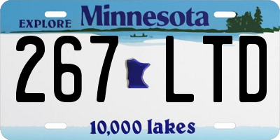 MN license plate 267LTD