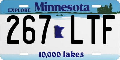 MN license plate 267LTF