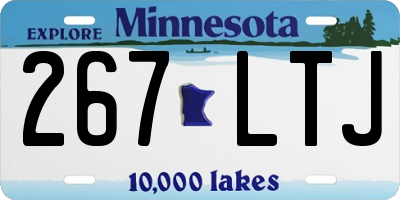 MN license plate 267LTJ