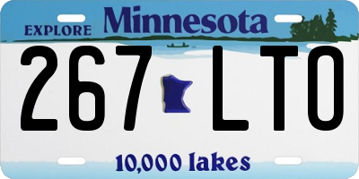 MN license plate 267LTO
