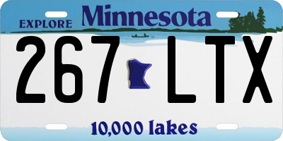 MN license plate 267LTX