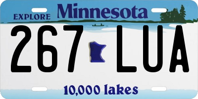 MN license plate 267LUA