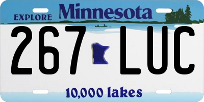 MN license plate 267LUC