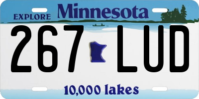 MN license plate 267LUD