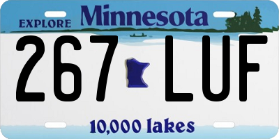 MN license plate 267LUF