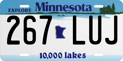 MN license plate 267LUJ