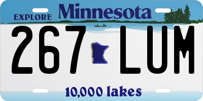 MN license plate 267LUM