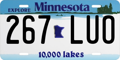 MN license plate 267LUO
