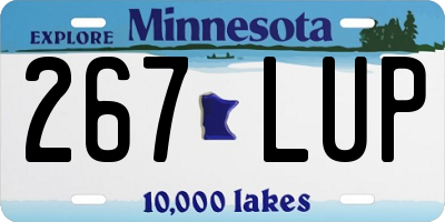 MN license plate 267LUP