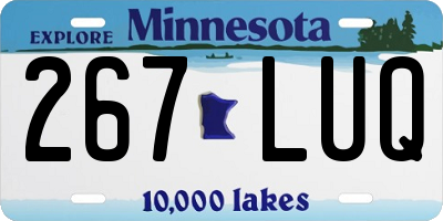 MN license plate 267LUQ
