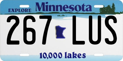MN license plate 267LUS