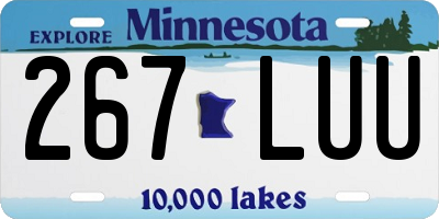 MN license plate 267LUU