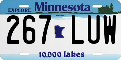 MN license plate 267LUW