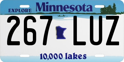 MN license plate 267LUZ
