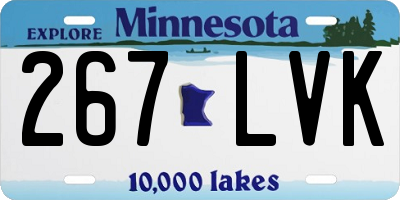 MN license plate 267LVK