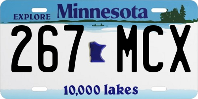 MN license plate 267MCX
