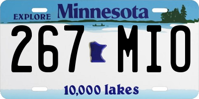 MN license plate 267MIO